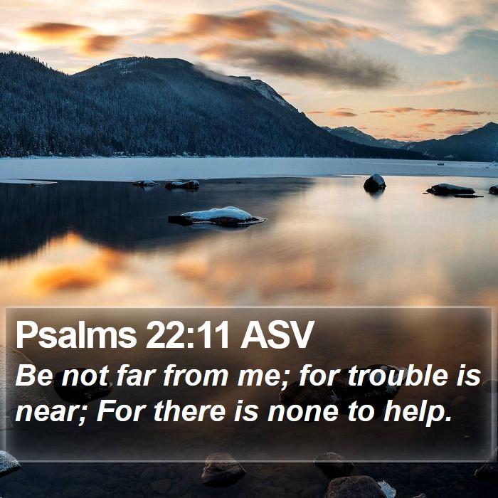 Psalms 22:11 ASV - Be not far from me; for trouble is near; For