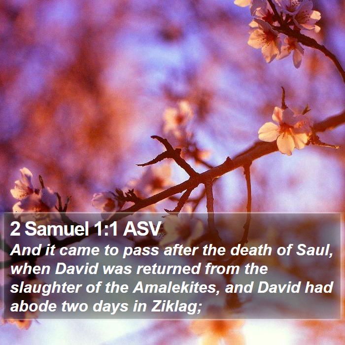2 Samuel 1:1 ASV - And it came to pass after the death of Saul, when - Bible Verse Picture
