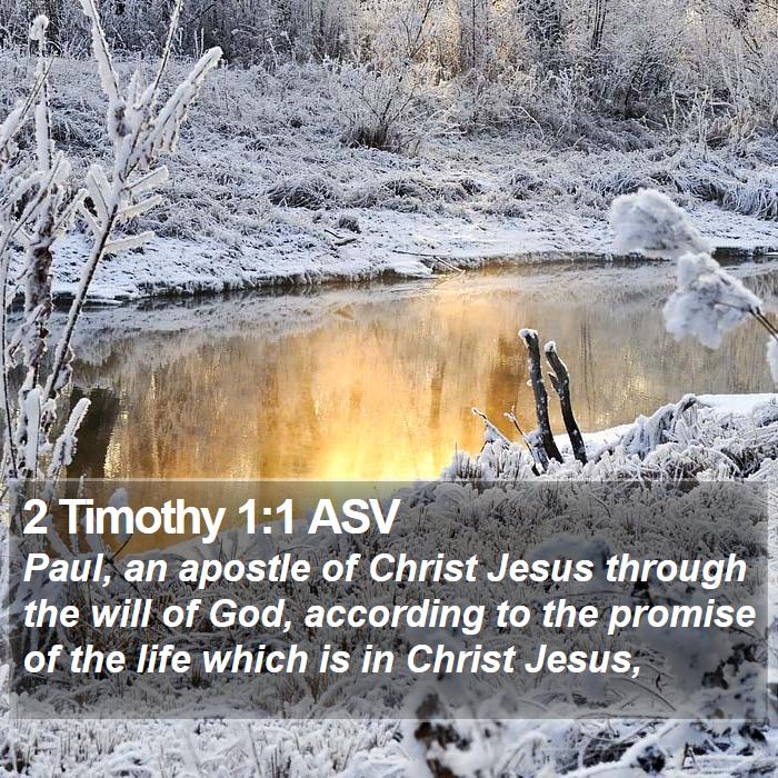 2 Timothy 1:1 ASV - Paul, an apostle of Christ Jesus through the will - Bible Verse Picture