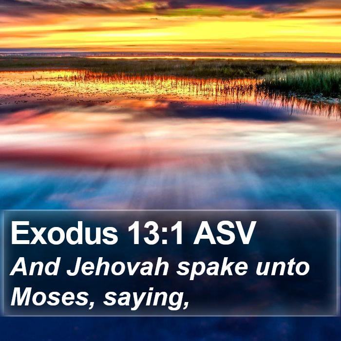 Exodus 13:1 ASV - And Jehovah spake unto Moses, - Bible Verse Picture