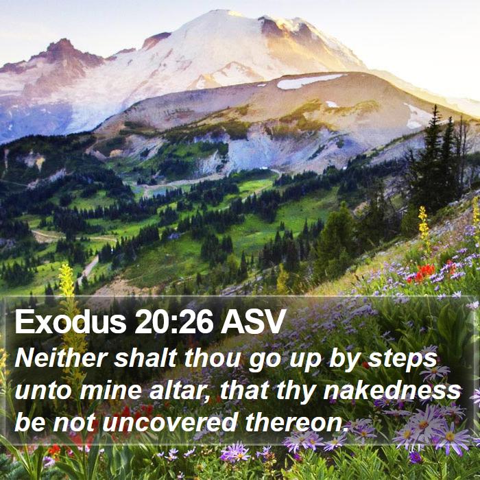 Exodus 20:26 ASV - Neither shalt thou go up by steps unto mine - Bible Verse Picture
