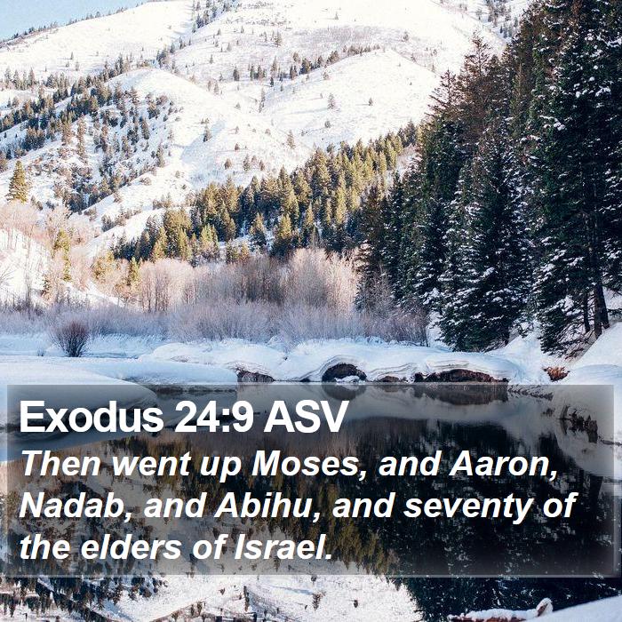 Exodus 24:9 ASV - Then went up Moses, and Aaron, Nadab, and Abihu, - Bible Verse Picture