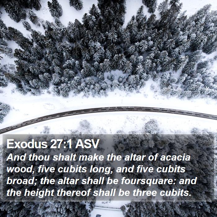 Exodus 27:1 ASV - And thou shalt make the altar of acacia wood, - Bible Verse Picture