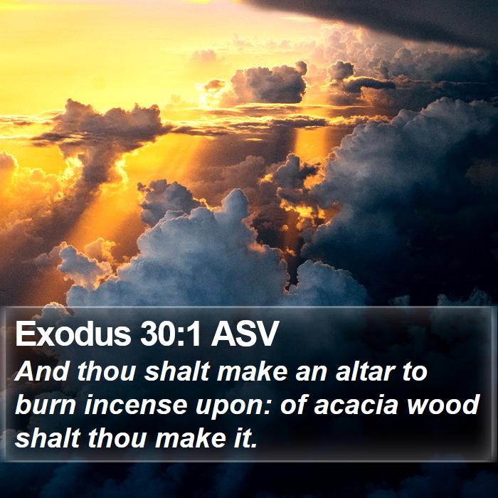 Exodus 30:1 ASV - And thou shalt make an altar to burn incense - Bible Verse Picture