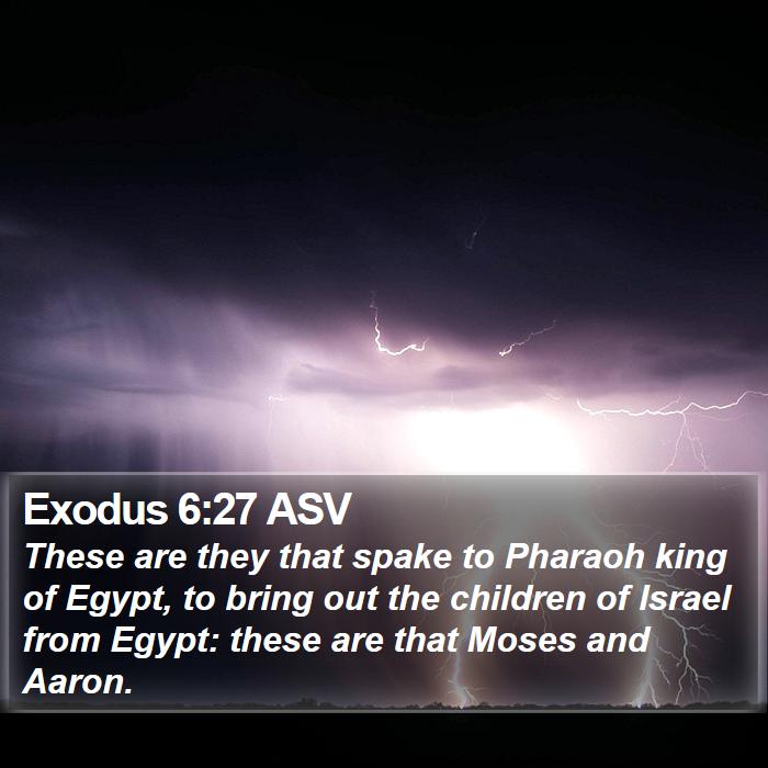 Exodus 6:27 ASV - These are they that spake to Pharaoh king of - Bible Verse Picture