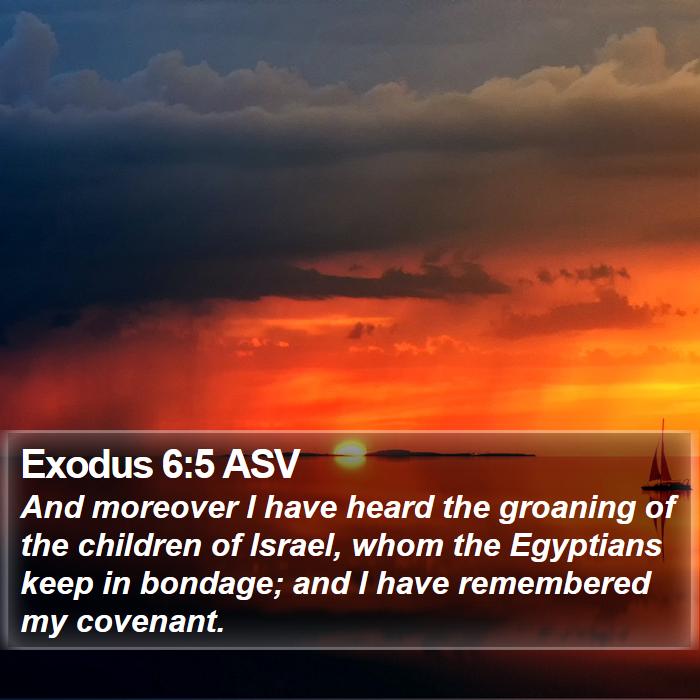 Exodus 6:5 ASV - And moreover I have heard the groaning of the - Bible Verse Picture