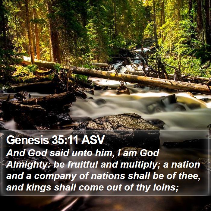 Genesis 35:11 ASV - And God said unto him, I am God Almighty: be - Bible Verse Picture