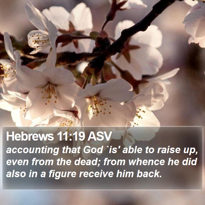 Hebrews 11:19 ASV - accounting that God `is' able to raise up, even - Bible Verse Picture