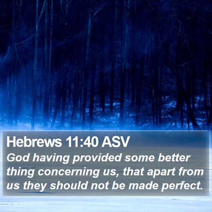 Hebrews 11:40 ASV - God having provided some better thing concerning - Bible Verse Picture