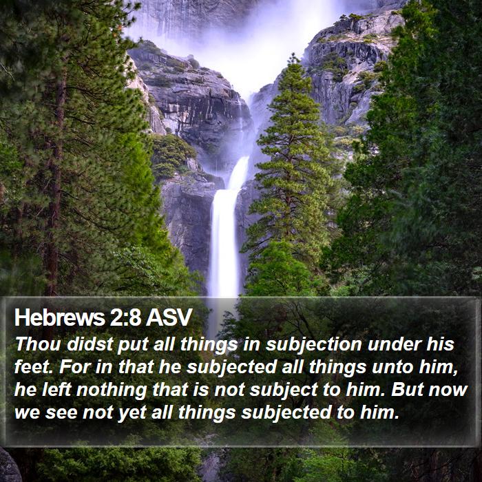 Hebrews 2:8 ASV - Thou didst put all things in subjection under his - Bible Verse Picture