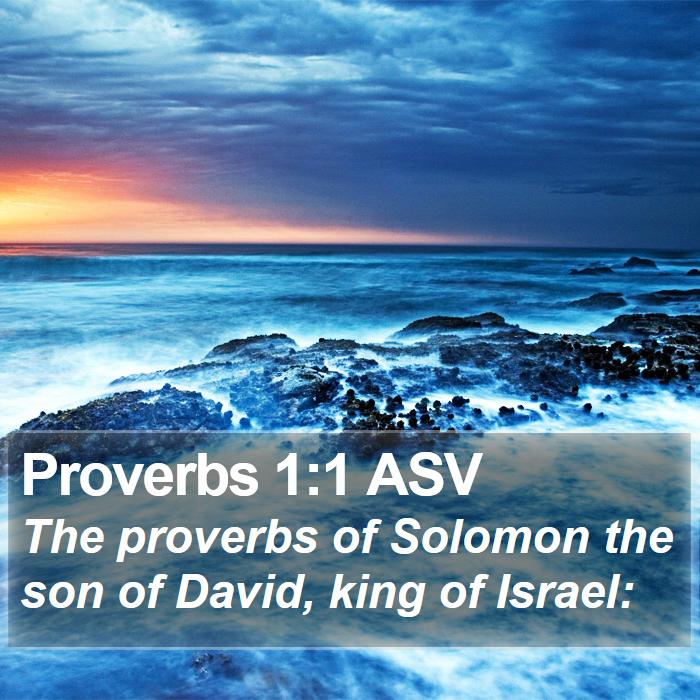 Proverbs 1:1 ASV - The proverbs of Solomon the son of David, king of - Bible Verse Picture