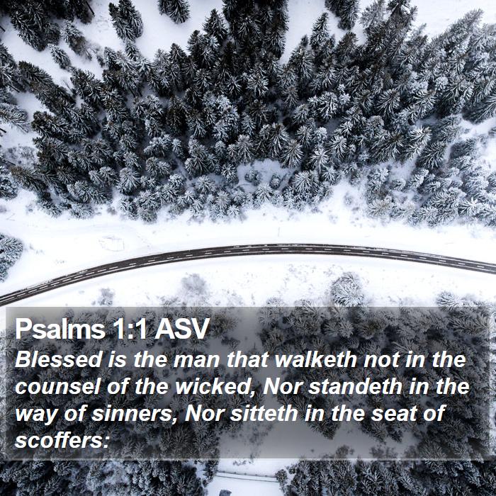 Psalms 1:1 ASV - Blessed is the man that walketh not in the - Bible Verse Picture
