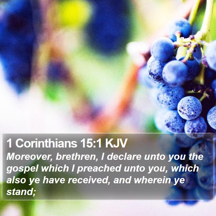 1 Corinthians 15:1 KJV - Moreover, brethren, I declare unto you the gospel - Bible Verse Picture