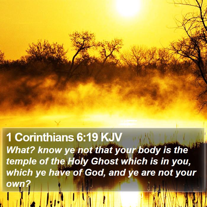 1 Corinthians 6:19 KJV - What? know ye not that your body is the temple of - Bible Verse Picture