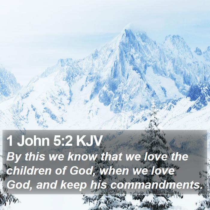 1 John 5:2 KJV - By this we know that we love the children of God, - Bible Verse Picture