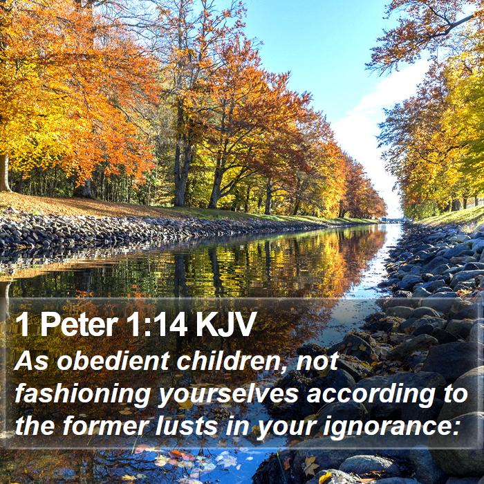 1 Peter 1:14 KJV - As obedient children, not fashioning yourselves - Bible Verse Picture