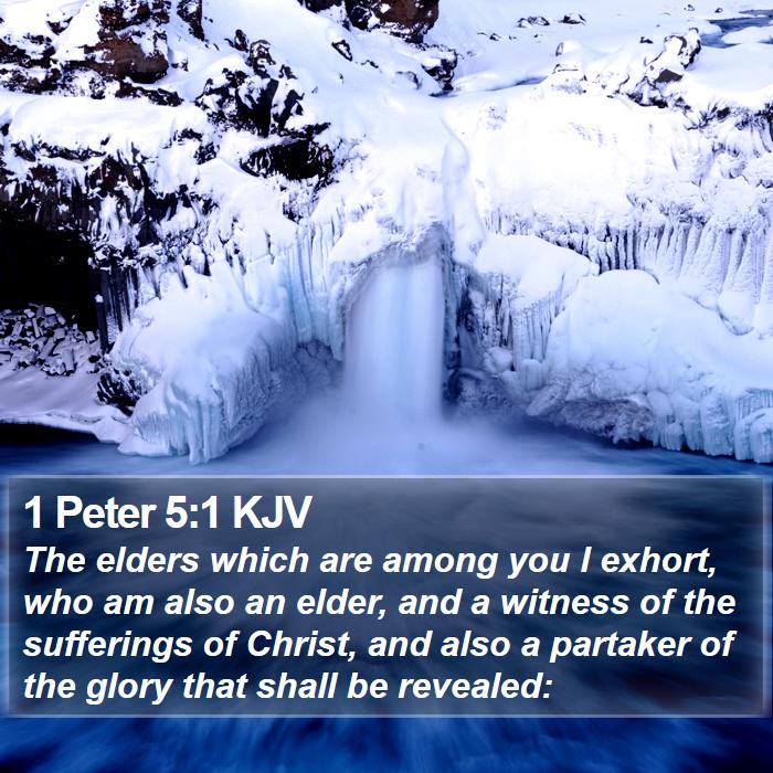 1 Peter 5:1 KJV - The elders which are among you I exhort, who am - Bible Verse Picture