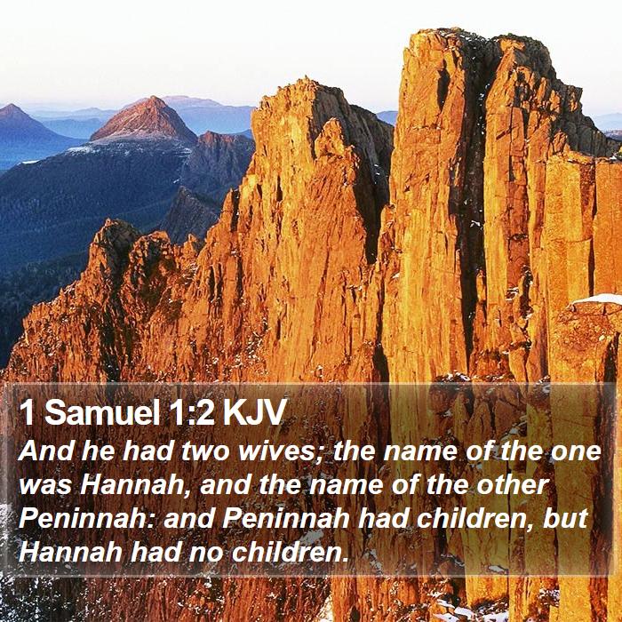 1 Samuel 1:2 KJV - And he had two wives; the name of the one was - Bible Verse Picture