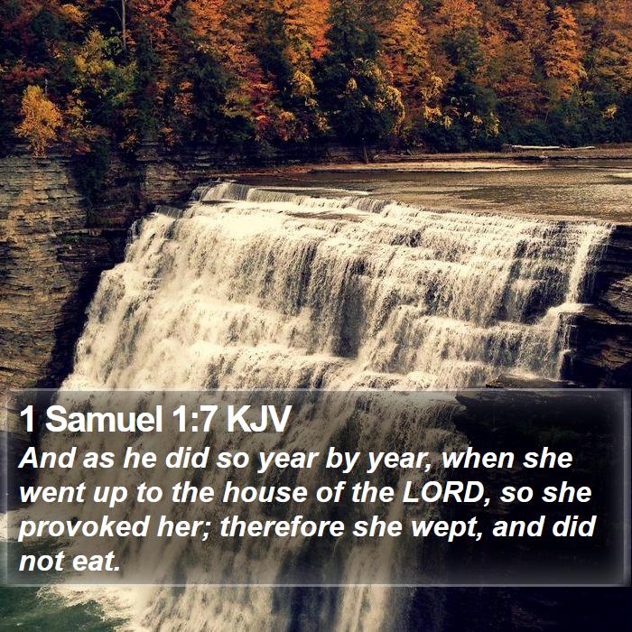1 Samuel 1:7 KJV - And as he did so year by year, when she went up - Bible Verse Picture