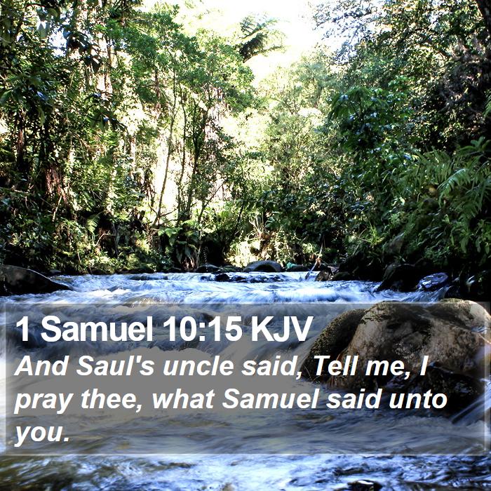 1 Samuel 10:15 KJV - And Saul's uncle said, Tell me, I pray thee, what - Bible Verse Picture