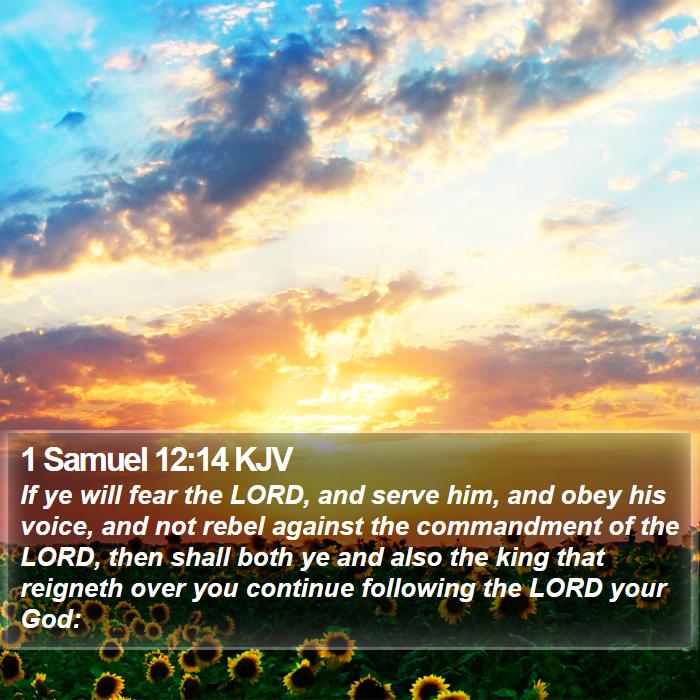 1 Samuel 12:14 KJV - If ye will fear the LORD, and serve him, and obey - Bible Verse Picture
