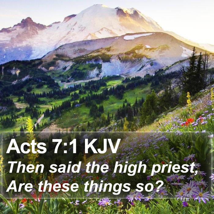 Acts 7:1 KJV - Then said the high priest, Are these things - Bible Verse Picture