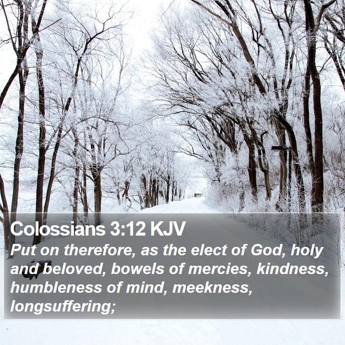 Colossians 3:12 KJV - Put on therefore, as the elect of God, holy and - Bible Verse Picture
