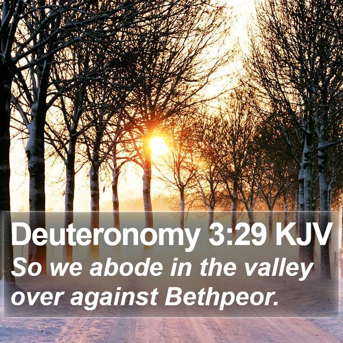 Deuteronomy 3:29 KJV - So we abode in the valley over against - Bible Verse Picture