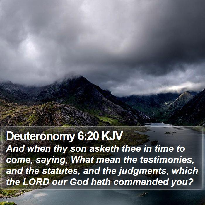 Deuteronomy 6:20 KJV - And when thy son asketh thee in time to come, - Bible Verse Picture