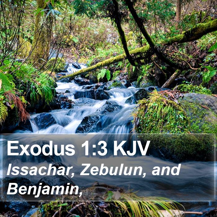 Exodus 1:3 KJV - Issachar, Zebulun, and - Bible Verse Picture