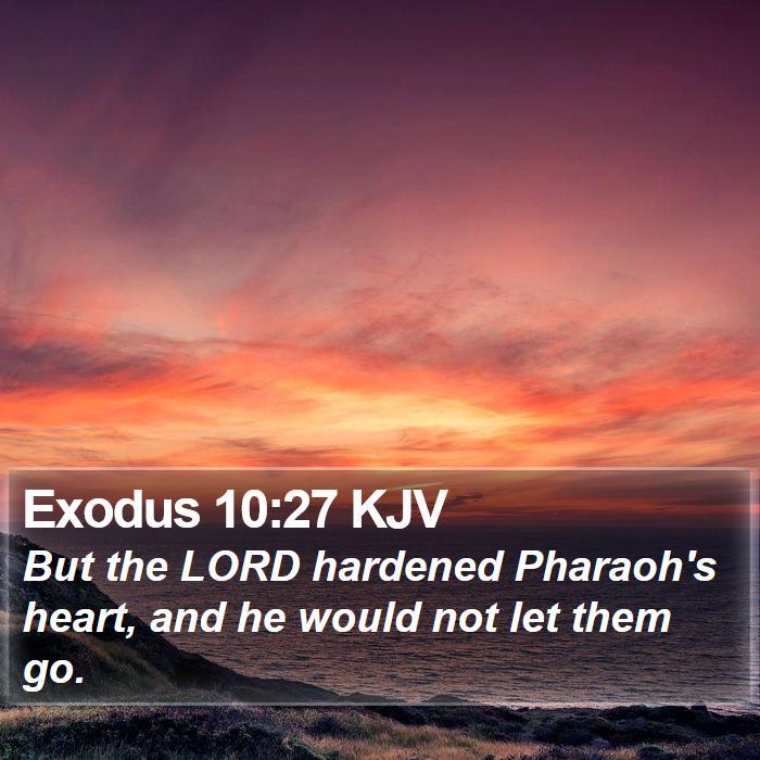 Exodus 10:27 KJV - But the LORD hardened Pharaoh's heart, and he - Bible Verse Picture