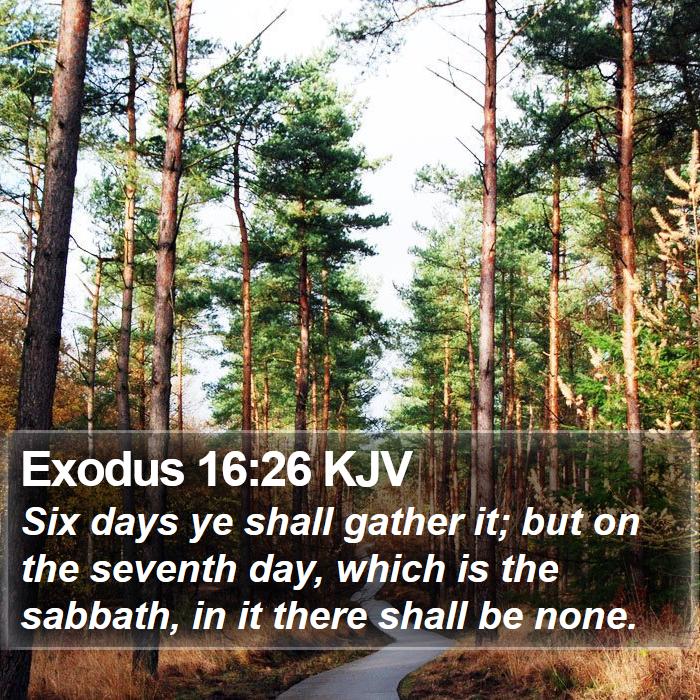 Exodus 16:26 KJV - Six days ye shall gather it; but on the seventh