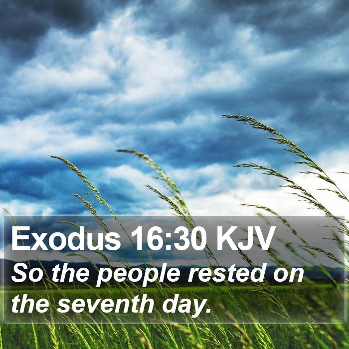 Exodus 16:30 KJV - So the people rested on the seventh - Bible Verse Picture