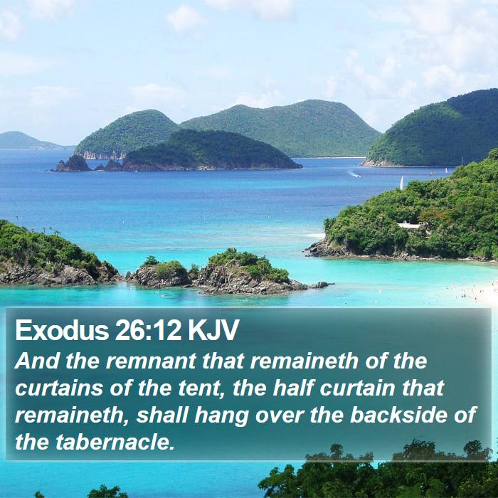Exodus 26:12 KJV - And the remnant that remaineth of the curtains of - Bible Verse Picture