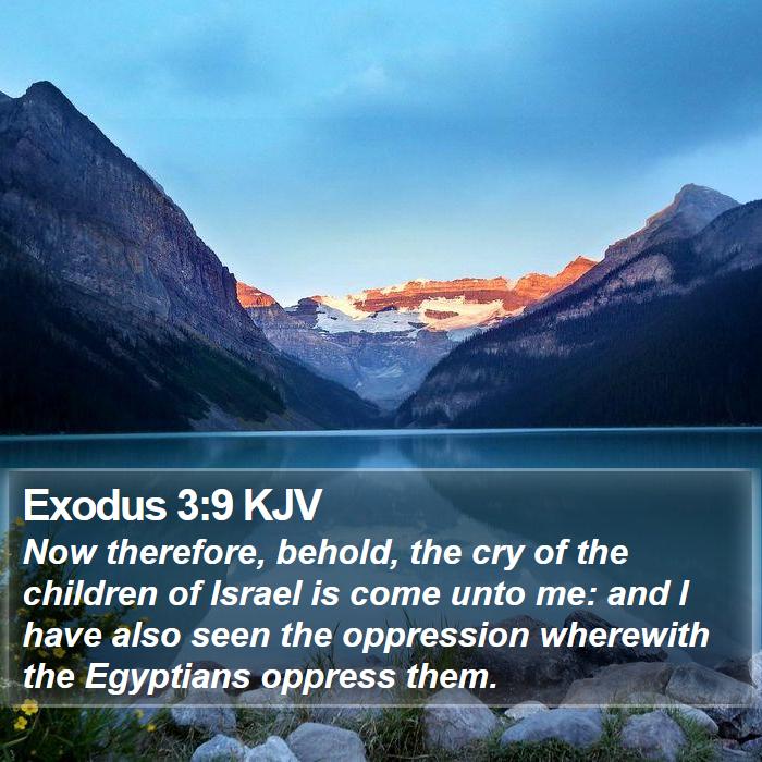 Exodus 3:9 KJV - Now therefore, behold, the cry of the children of - Bible Verse Picture