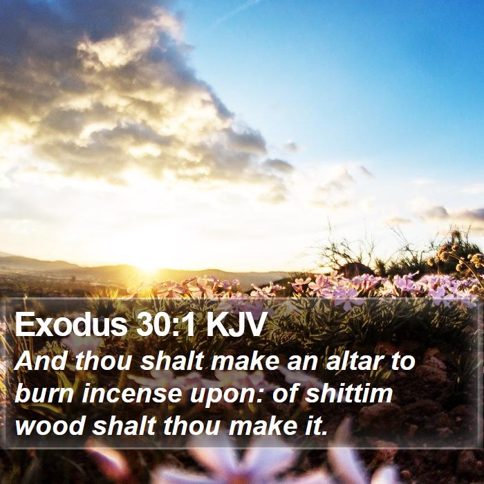 Exodus 30:1 KJV - And thou shalt make an altar to burn incense - Bible Verse Picture