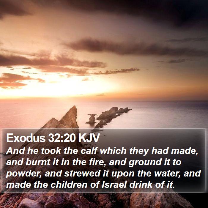 Exodus 32:20 KJV - And he took the calf which they had made, and - Bible Verse Picture