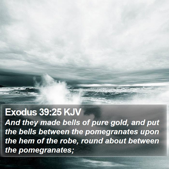 Exodus 39:25 KJV - And they made bells of pure gold, and put the - Bible Verse Picture