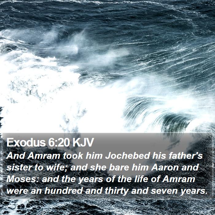 Exodus 6:20 KJV - And Amram took him Jochebed his father's sister - Bible Verse Picture
