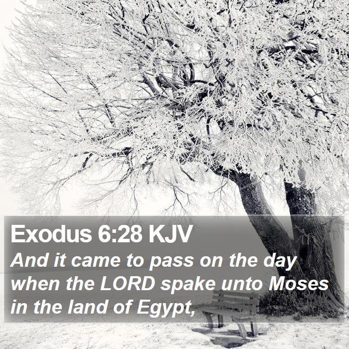 Exodus 6:28 KJV - And it came to pass on the day when the LORD - Bible Verse Picture