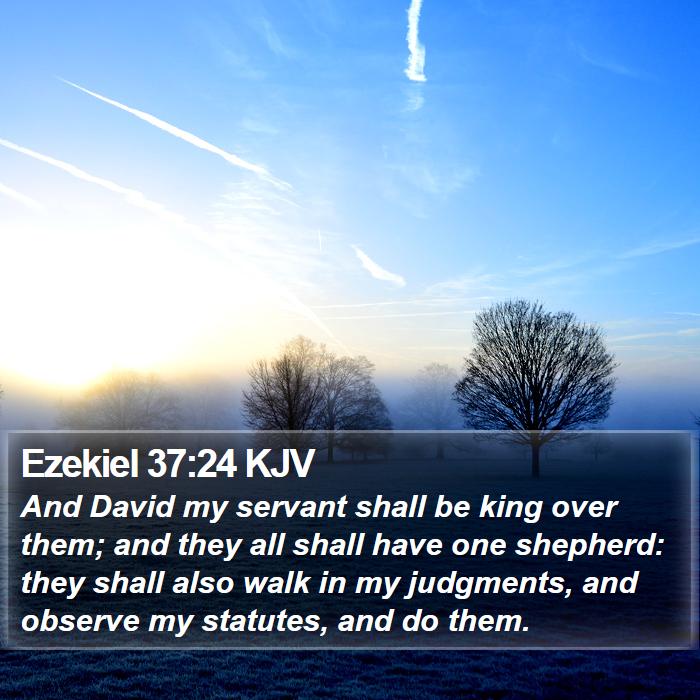 Ezekiel 37:24 KJV - And David my servant shall be king over them; and - Bible Verse Picture