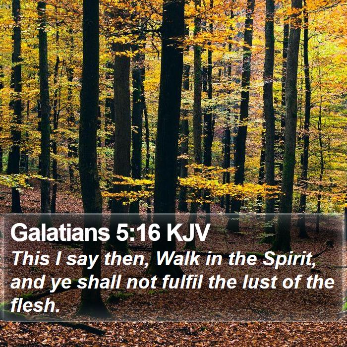 Galatians 5:16 KJV - This I say then, Walk in the Spirit, and ye shall - Bible Verse Picture