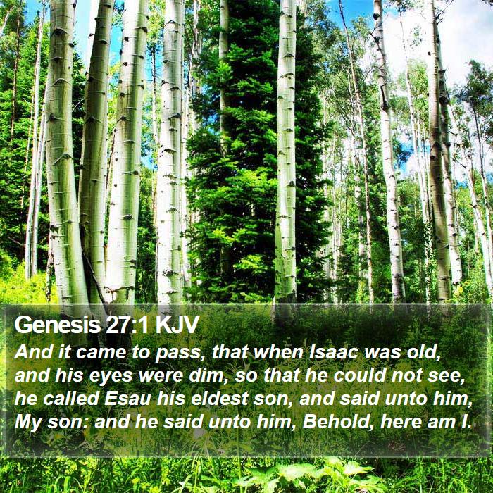Genesis 27:1 KJV - And it came to pass, that when Isaac was old, and - Bible Verse Picture