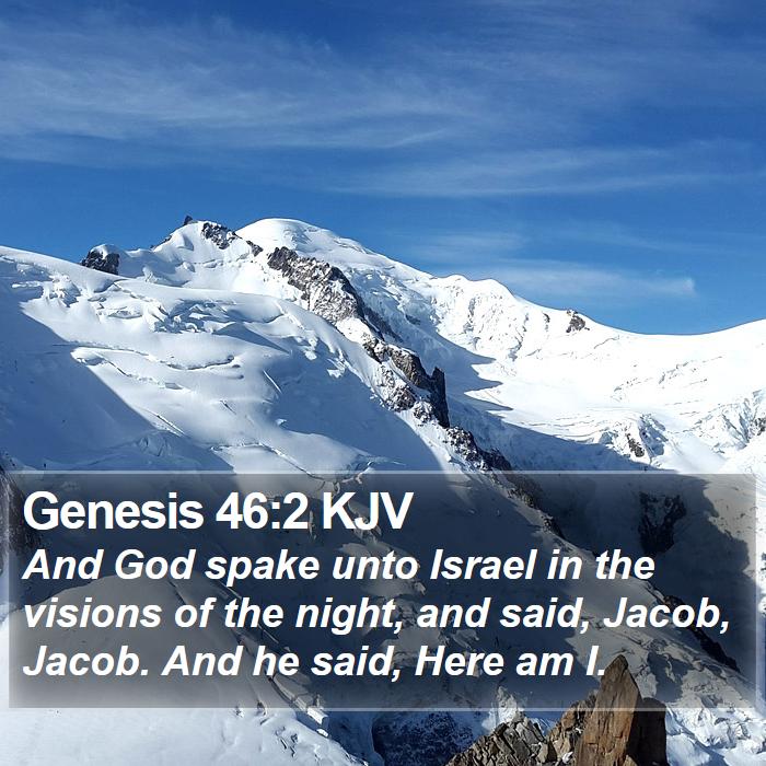 Genesis 46:2 KJV - And God spake unto Israel in the visions of the - Bible Verse Picture