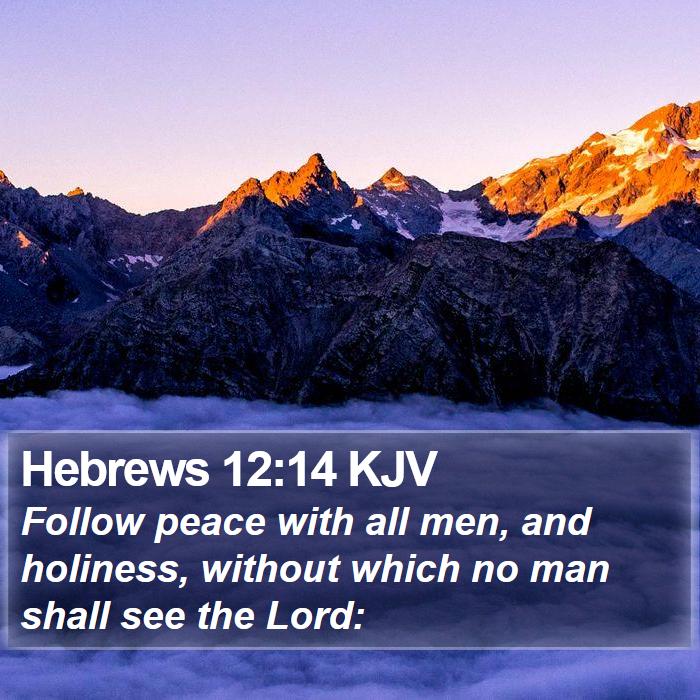 Hebrews 12:14 KJV - Follow peace with all men, and holiness, without - Bible Verse Picture