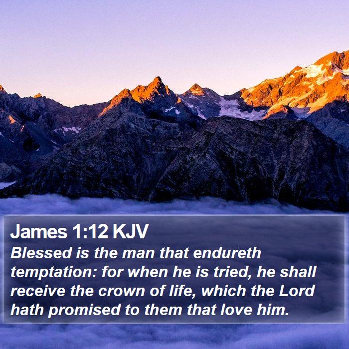James 1:12 KJV - Blessed is the man that endureth temptation: for - Bible Verse Picture