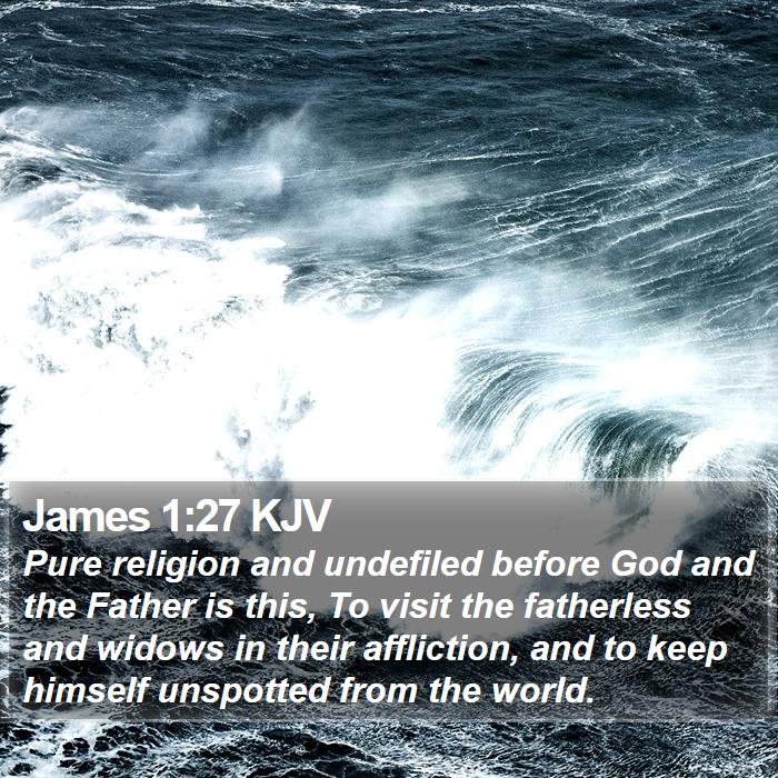 James 1:27 KJV - Pure religion and undefiled before God and the - Bible Verse Picture