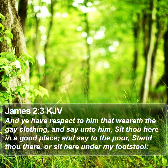 James 2:3 KJV - And ye have respect to him that weareth the gay - Bible Verse Picture
