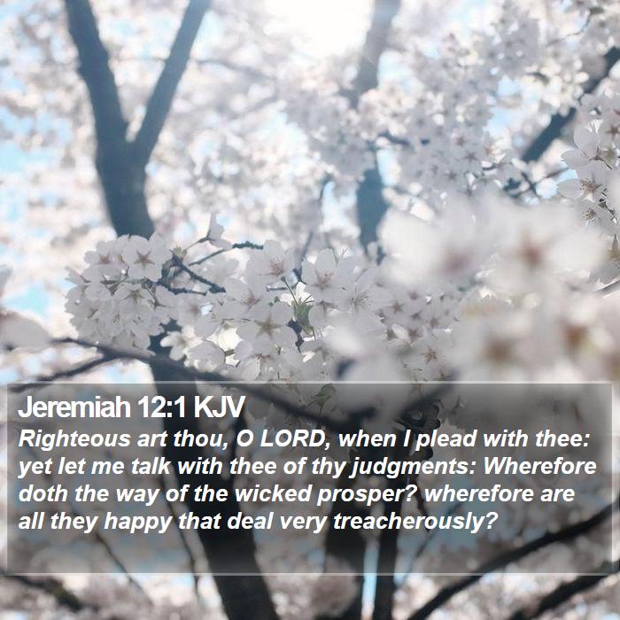 Jeremiah 12:1 KJV - Righteous art thou, O LORD, when I plead with - Bible Verse Picture