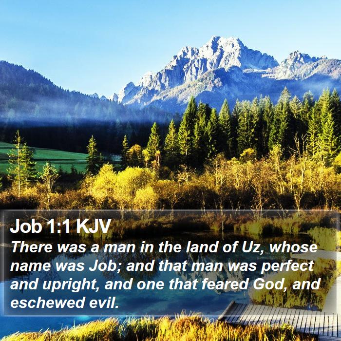 Job 1:1 KJV - There was a man in the land of Uz, whose name was - Bible Verse Picture